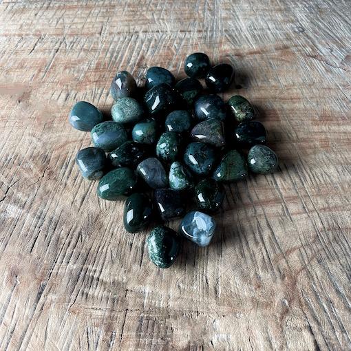 Tumbled Stones A Grade 100gms- Moss Agate 